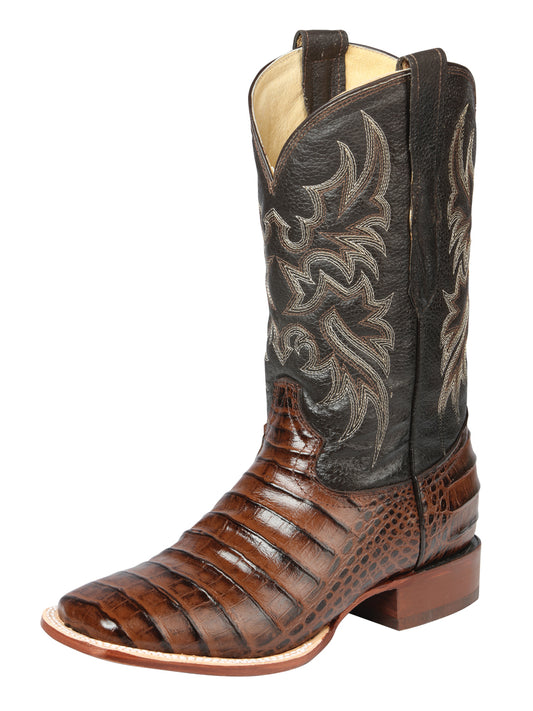 El Señor de los Cielos Men’s Rodeo Boot - Imitation Caiman Belly  Leather - Brown
 44937