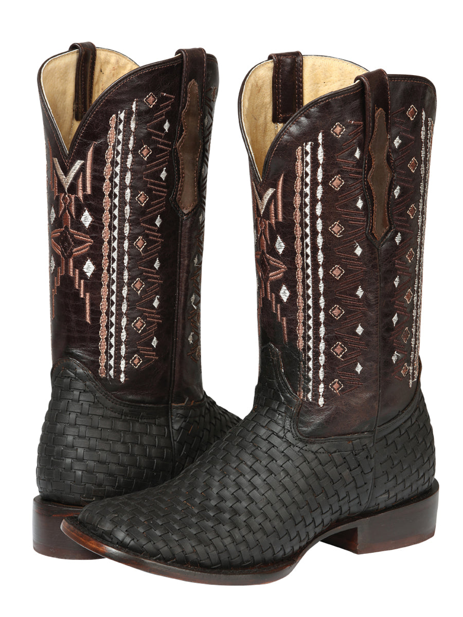 El General Men’s Leather Rodeo Boots Petatillo - Crazy Brown  44861