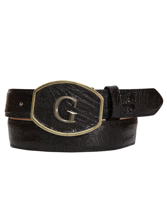 El General Exotic Ostrich Leg Western Belt - Black 45300