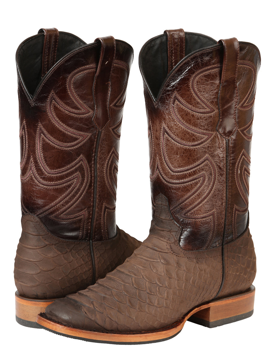 El General Men’s Rodeo Boot Imitation Python - Brown 45562