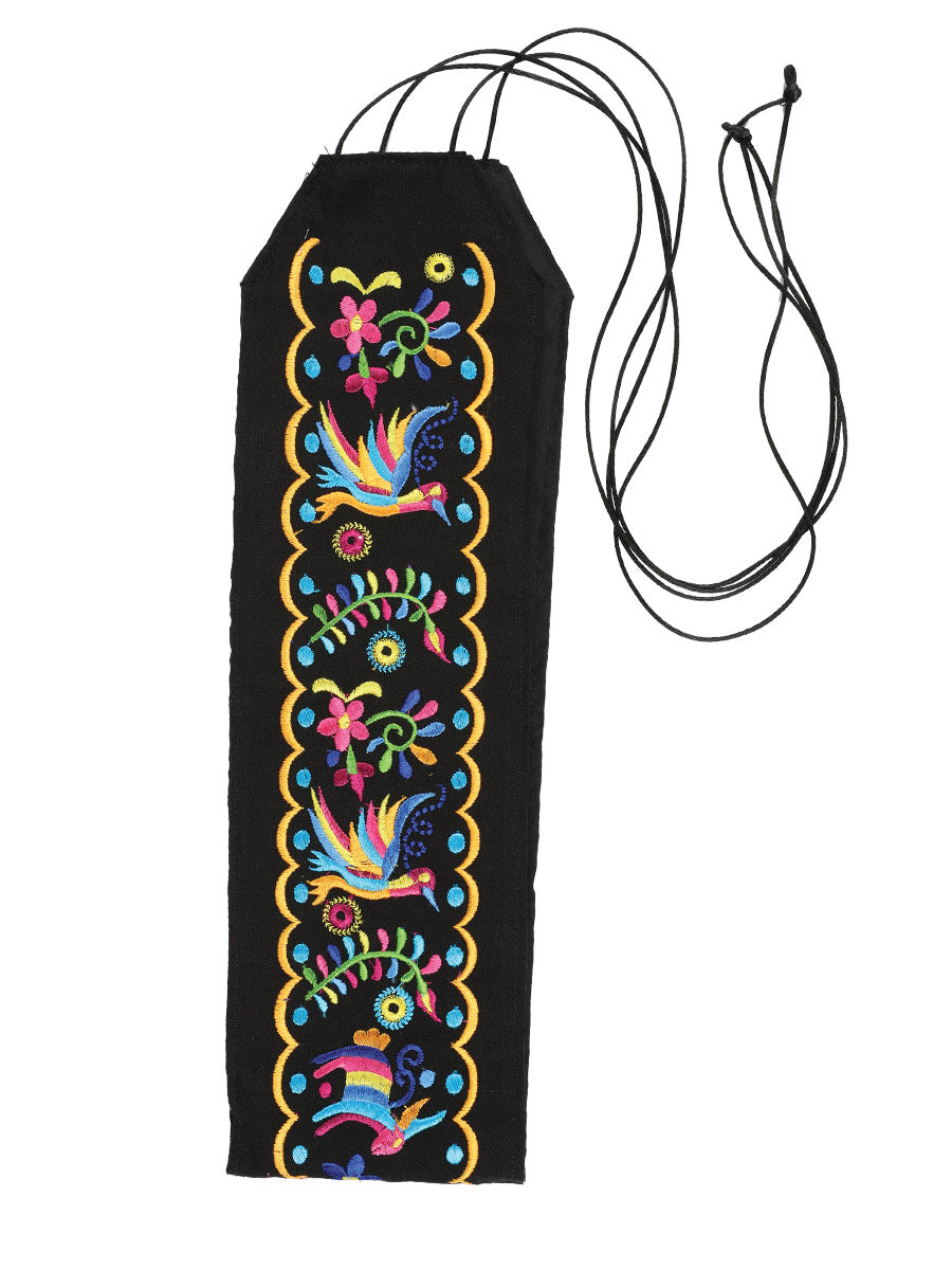 Artisanal Embroidered Belt Floral 100% Acrylic Black 603201